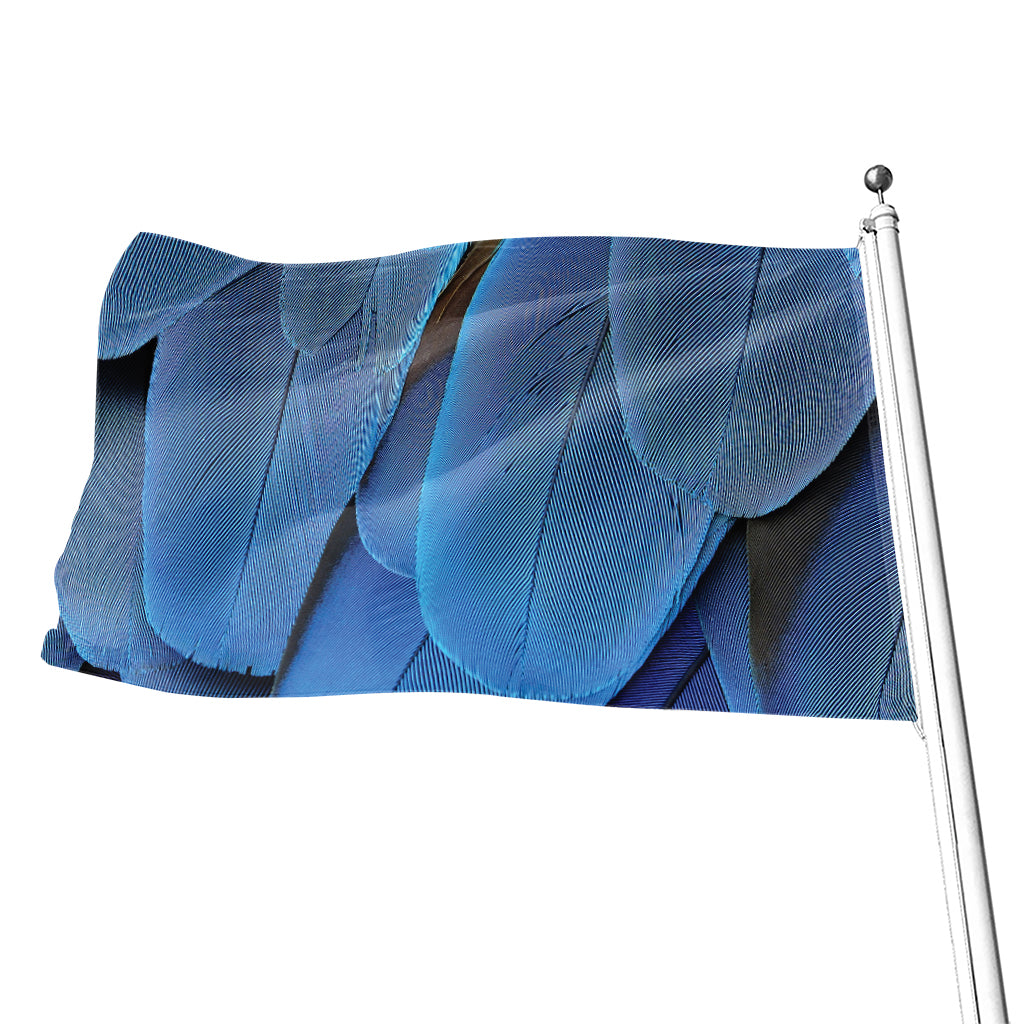 Blue Feather Print Flag