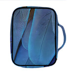 Blue Feather Print Front Pocket Bible Bag