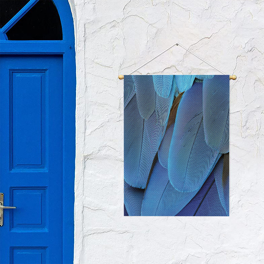 Blue Feather Print Garden Flag