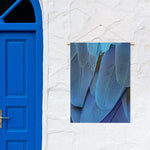 Blue Feather Print Garden Flag