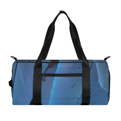 Blue Feather Print Gym Bag