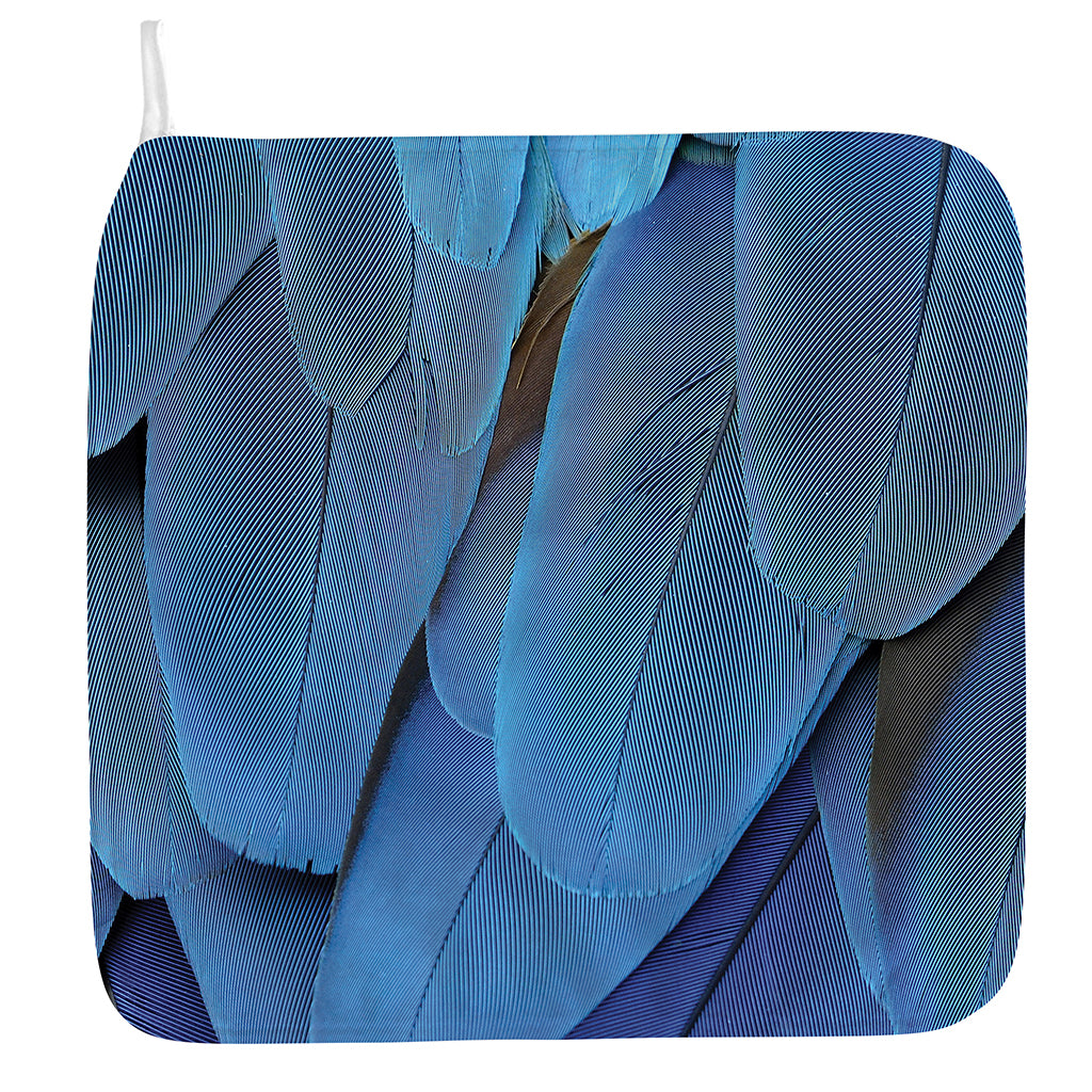 Blue Feather Print Hand Towel