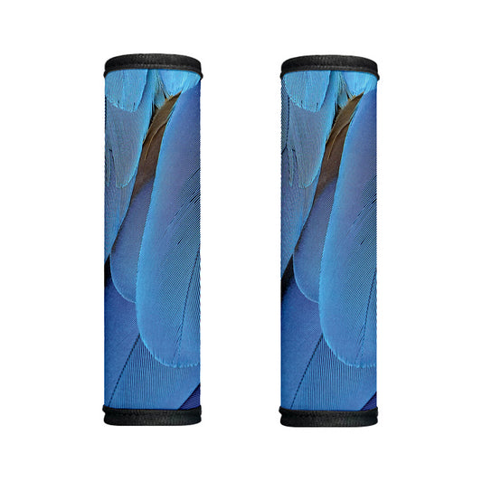 Blue Feather Print Handle Covers