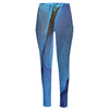 Blue Feather Print High-Waisted Pocket Leggings