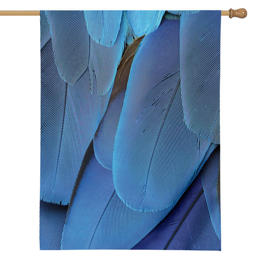 Blue Feather Print House Flag