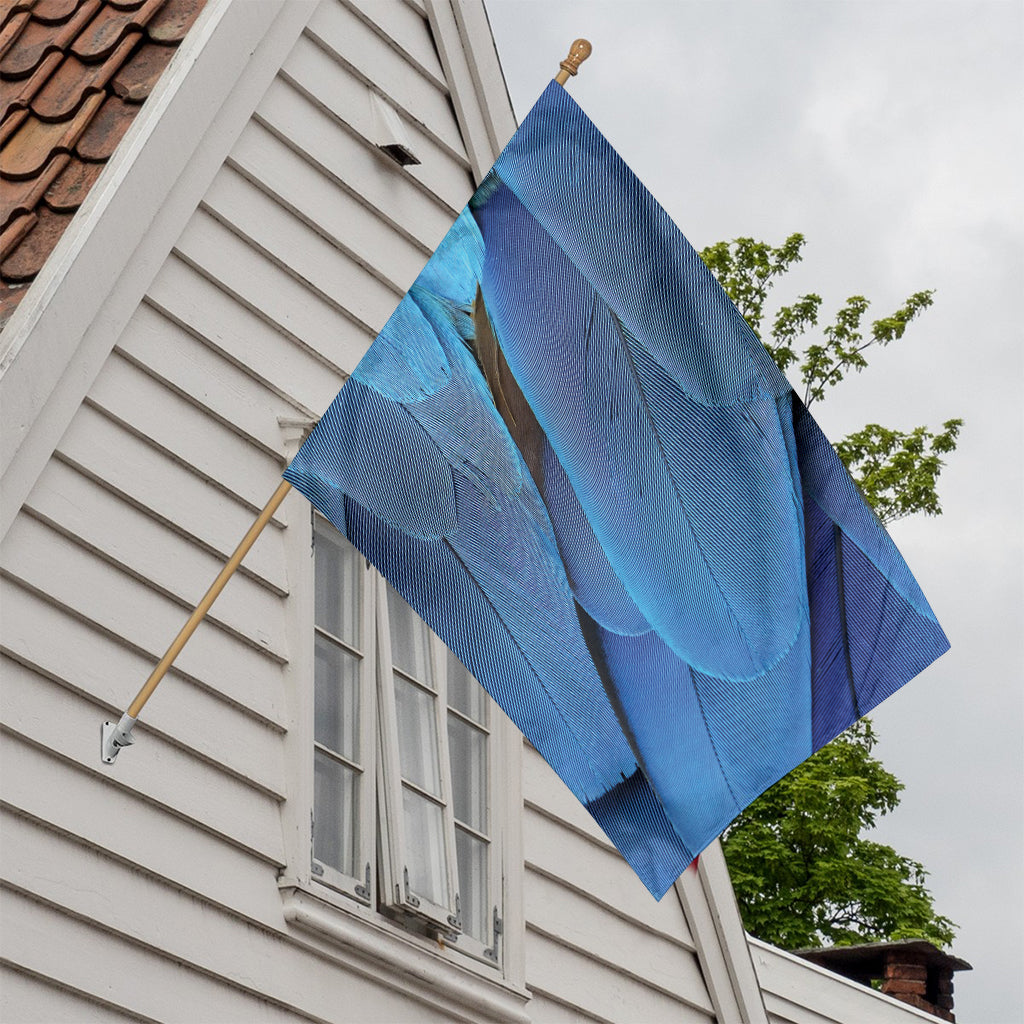 Blue Feather Print House Flag