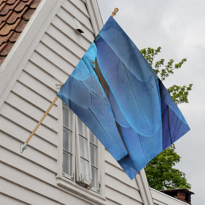 Blue Feather Print House Flag