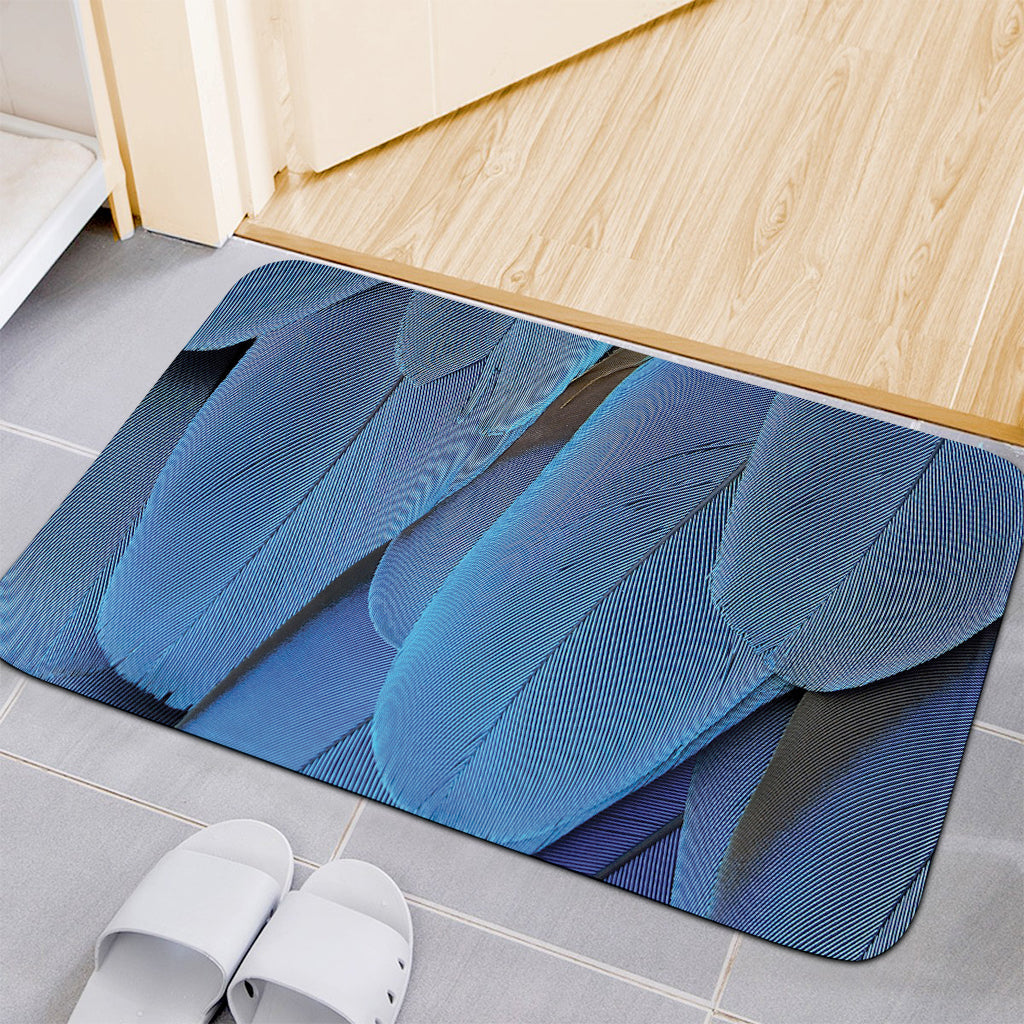 Blue Feather Print Indoor Door Mat