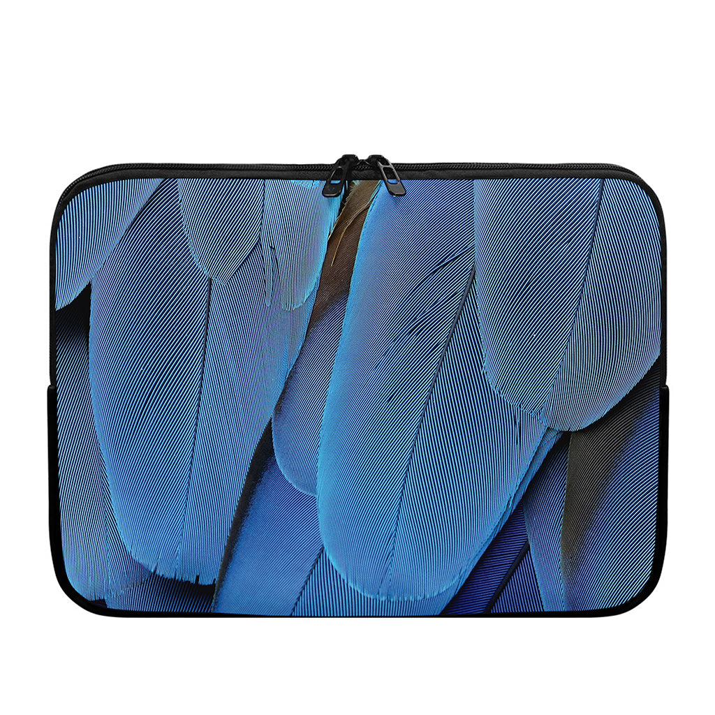 Blue Feather Print Laptop Sleeve
