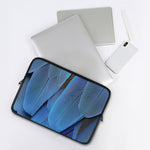 Blue Feather Print Laptop Sleeve