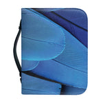 Blue Feather Print Leather Bible Cover