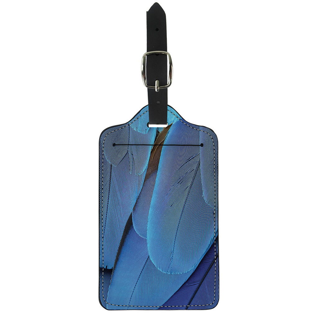 Blue Feather Print Luggage Tag