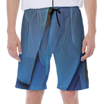 Blue Feather Print Men's Beach Shorts