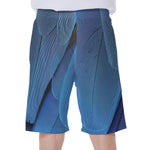 Blue Feather Print Men's Beach Shorts