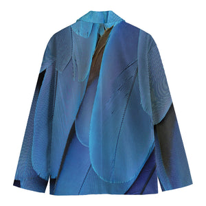 Blue Feather Print Men's Blazer