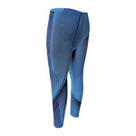 Blue Feather Print Men's Compression Pants