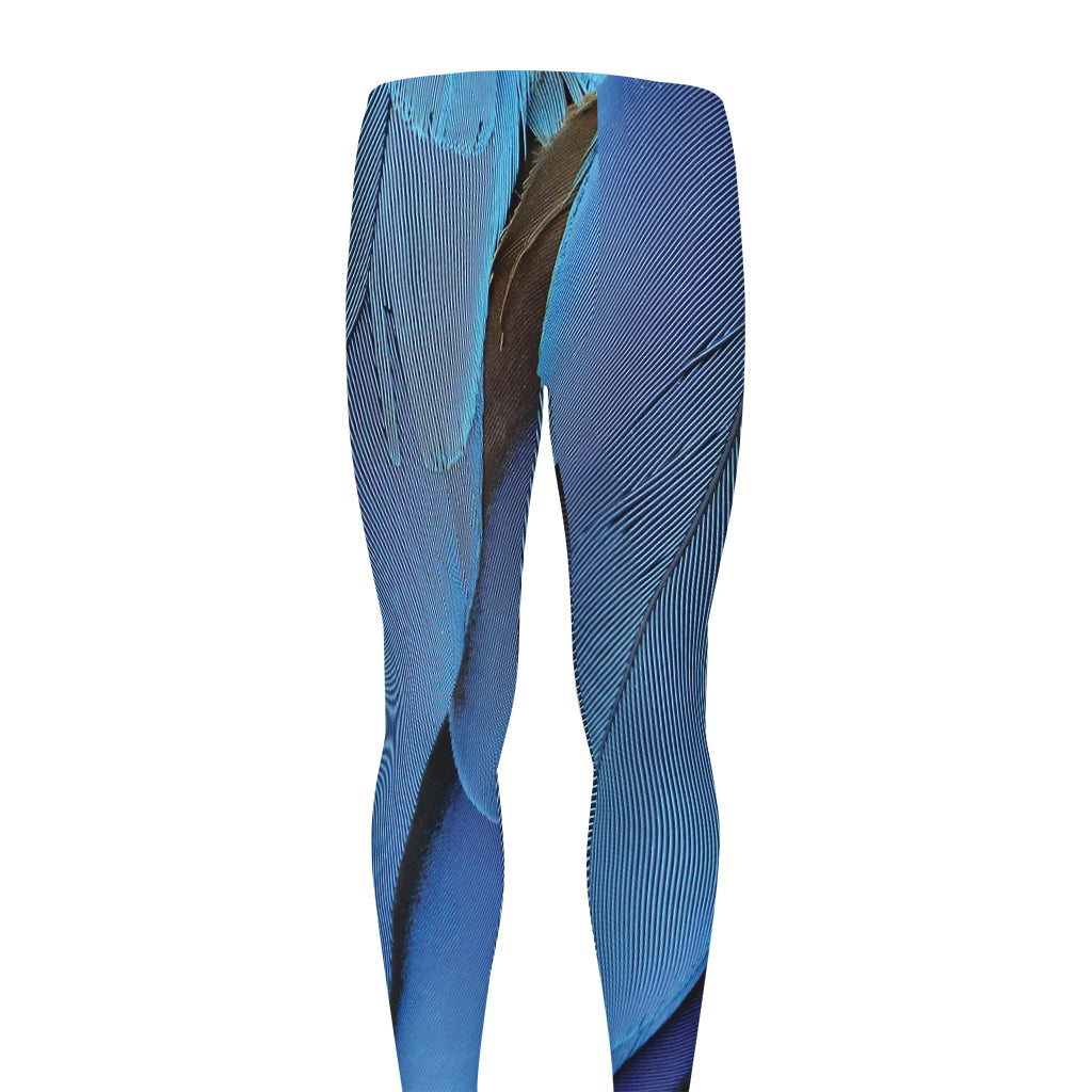 Blue Feather Print Men's leggings