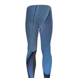 Blue Feather Print Men's leggings