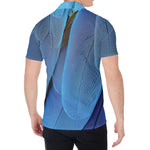 Blue Feather Print Men's Shirt