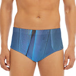 Blue Feather Print Men's Triangle Swim Briefs
