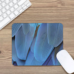 Blue Feather Print Mouse Pad