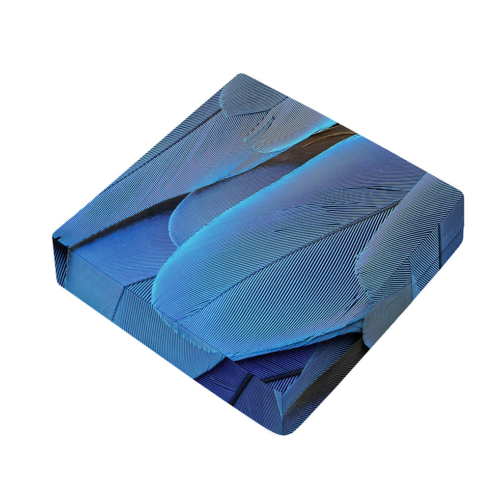 Blue Feather Print Outdoor Seat Cushion Cover