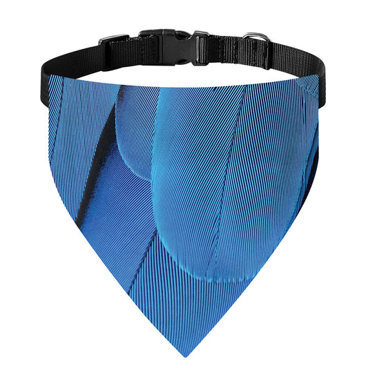 Blue Feather Print Over The Collar Dog Bandana