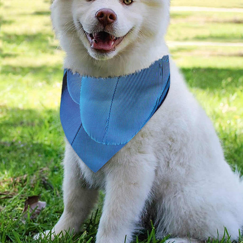 Blue Feather Print Over The Collar Dog Bandana