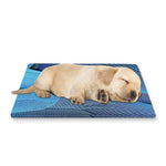 Blue Feather Print Pet Cooling Mat Cover