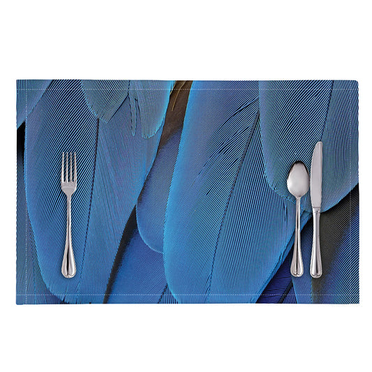 Blue Feather Print Placemat