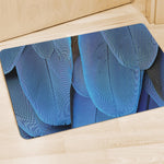 Blue Feather Print Polyester Doormat