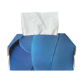 Blue Feather Print Rectangle Tissue Box Cover