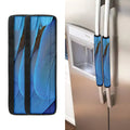 Blue Feather Print Refrigerator Handle Covers