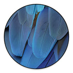 Blue Feather Print Round Floor Mat