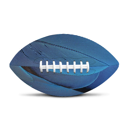 Blue Feather Print Rugby Ball