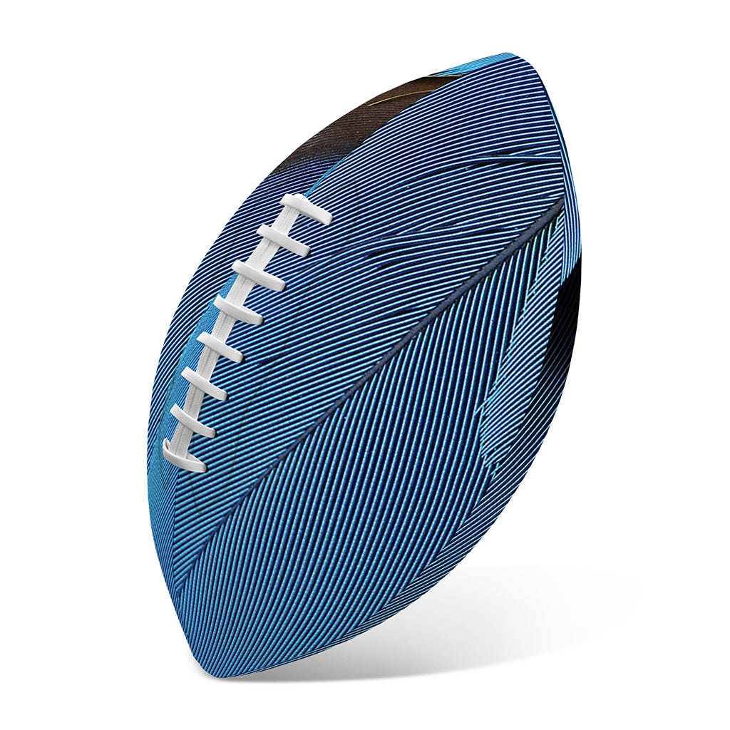 Blue Feather Print Rugby Ball