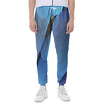 Blue Feather Print Scuba Joggers
