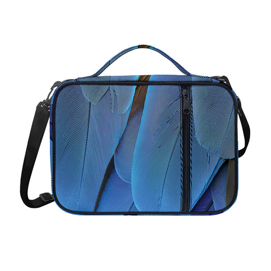 Blue Feather Print Shoulder Strap Bible Bag