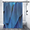 Blue Feather Print Shower Curtain