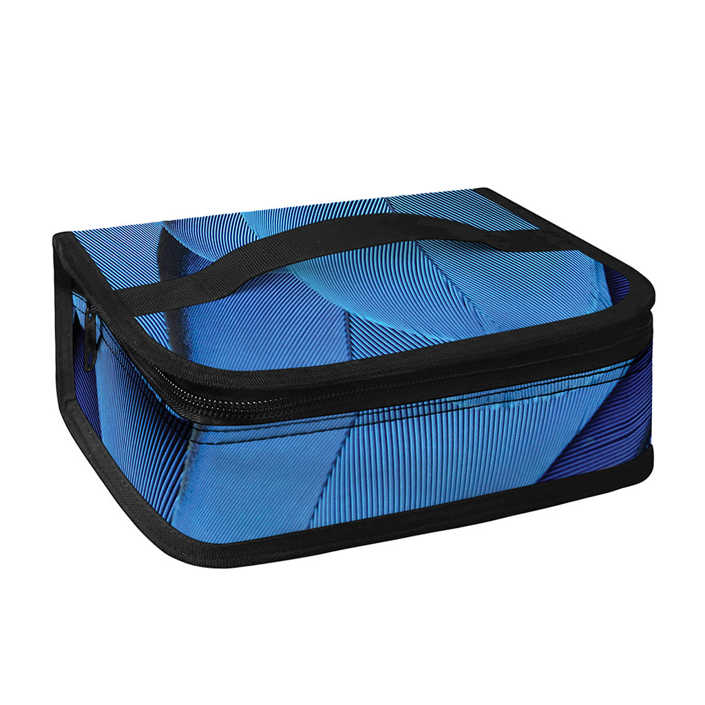Blue Feather Print Small Lunch Bag