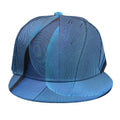Blue Feather Print Snapback Cap