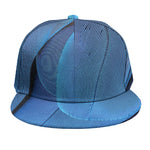 Blue Feather Print Snapback Cap