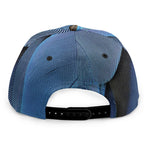 Blue Feather Print Snapback Cap