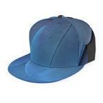 Blue Feather Print Snapback Cap