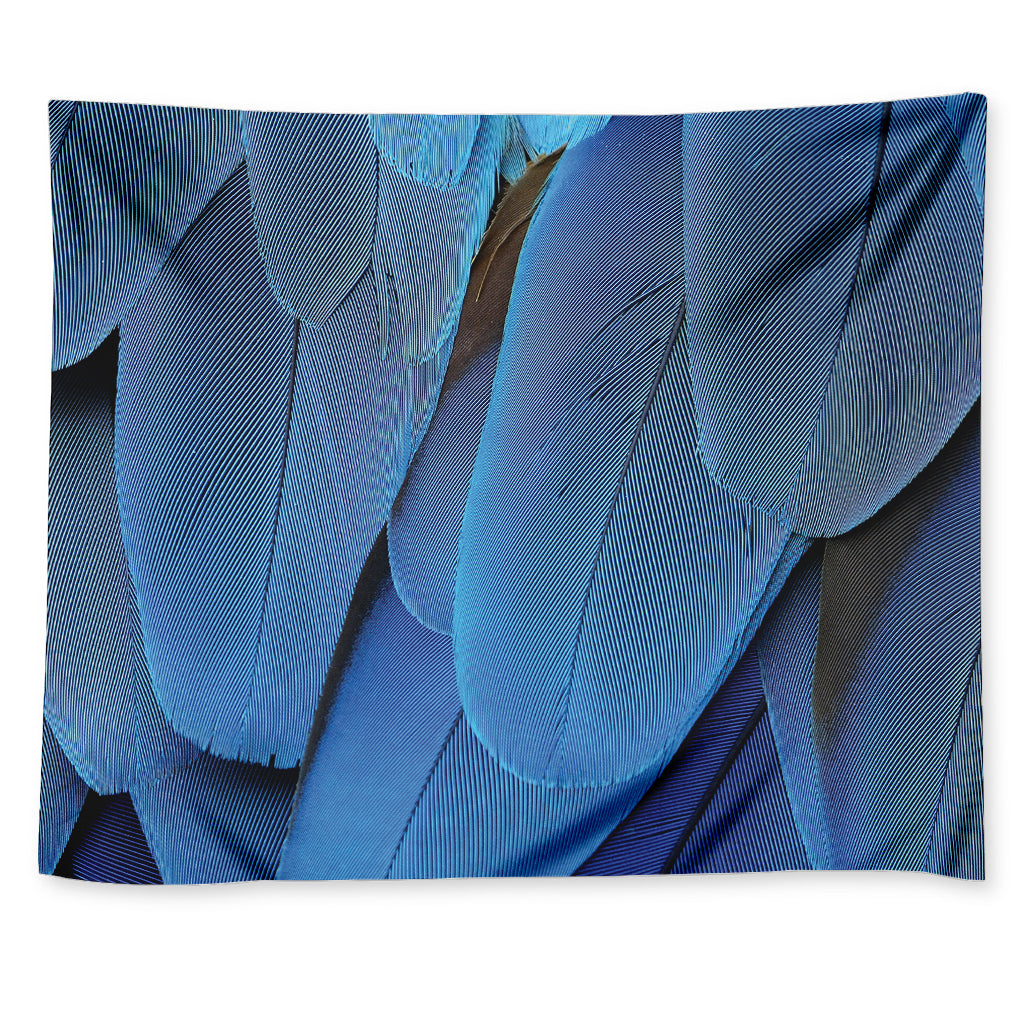 Blue Feather Print Tapestry