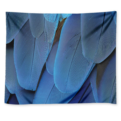 Blue Feather Print Tapestry