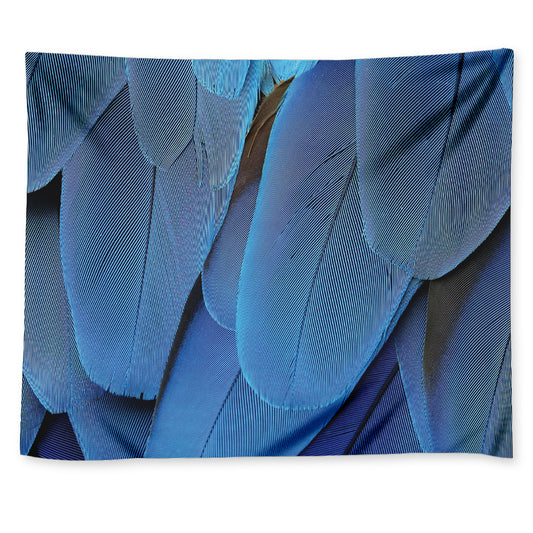 Blue Feather Print Tapestry