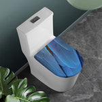 Blue Feather Print Toilet Lid Cover