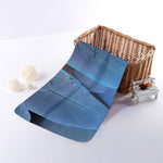 Blue Feather Print Towel