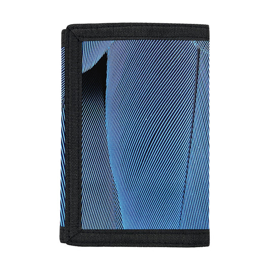 Blue Feather Print Trifold Wallet